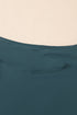 Solid Pocketed Crossover High Waist Swim Skort